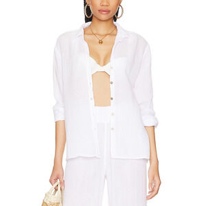 Michael Stars 'Leo' White Cotton Button Down Size XS